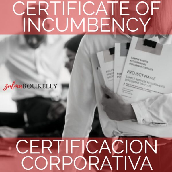certificate of incumbency