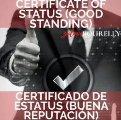 Certificado de estatus (buena reputación)
